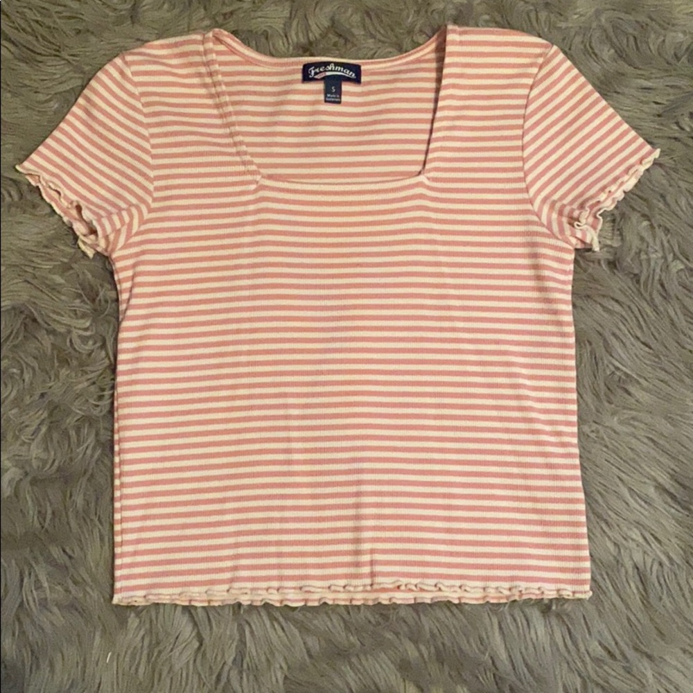 Pink stripe with ruffles